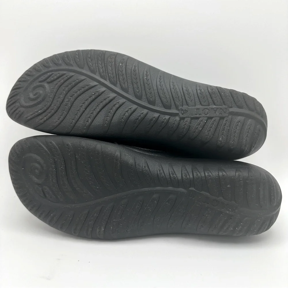 Naot Moana Stressed Leather Slip On Flats Shoes US 9/EU 40 Black Brown Gray - Picture 9 of 11